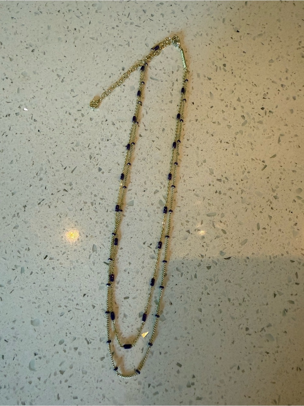NEVER BEEN WORN Kendra Scott Gold Double Strand necklace with Purple beads